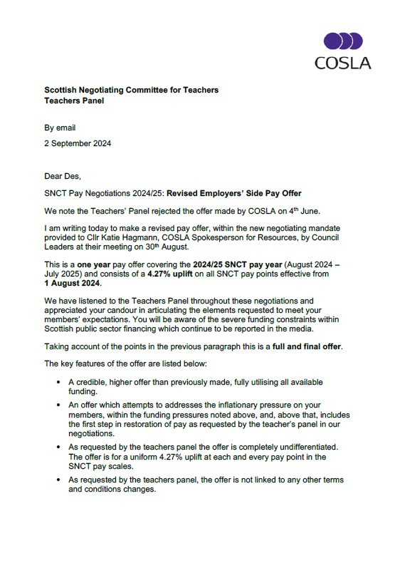 SNCT Offer Letter September 2024