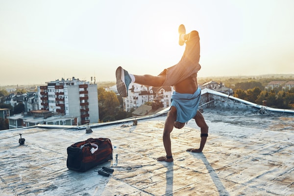 Breakdancer on a roof